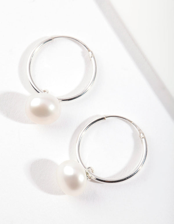 Freshwater Pearl and Sterling Silver Drop Earrings - Ogham Jewellery